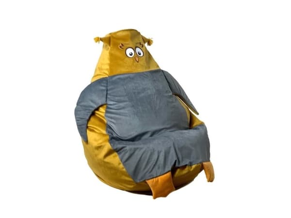 Sako väska pouffe Sowa pouffe guld grå XL 130 x 90 cm