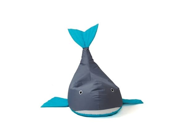 Sako taske pouffe Whale gråblå L 110 x 80 cm