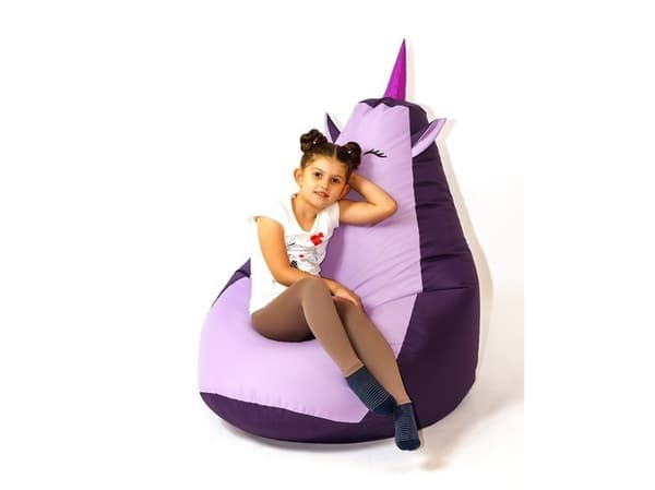 Sako taske pouffe Unicorn lilla-lyslilla XXL 140 x 100 cm