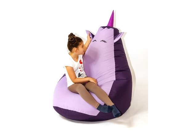 Sako taske pouffe Unicorn lilla-lyslilla XXL 140 x 100 cm