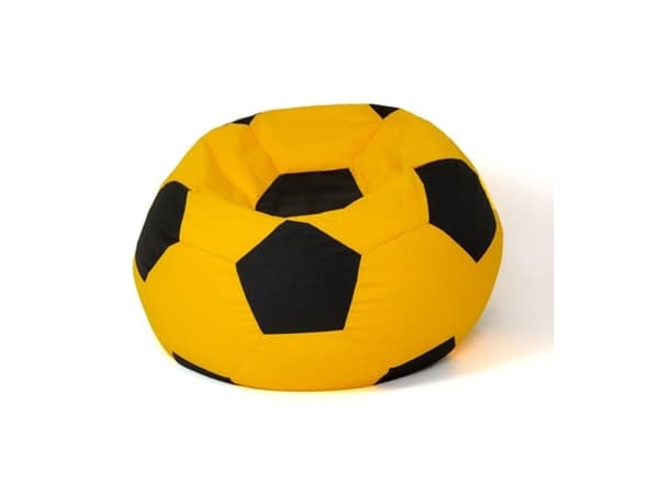 Fotboll Sako väska pouffe gul-svart XL 120 cm