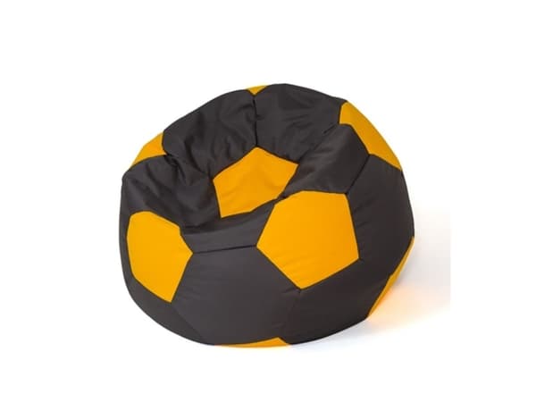 Sako taske pouffe Ball sort-gul XL 120 cm