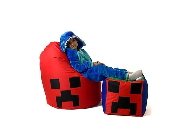 Minecraft rød XXL 110 x 90 cm Sako taske puf