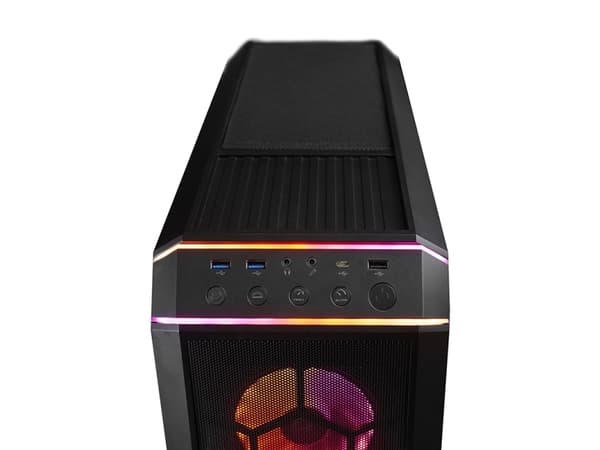 Chieftec STALLION 3 - Tower spel - ATX - genomskinlig sidopanel (härdat glas) - ingen strömförsörjning (ATX) - svart - USB/ljud