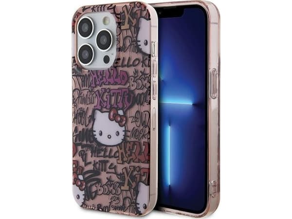 Hello Kitty HKHCP15LHDGPTP iPhone 15 Pro 6.1" pink hardcase IML Tags Graffiti