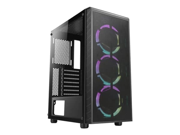 AZZA Prime - Keskitorni - ATX - sivupaneeli ikkunalla (karkaistu lasi) - musta - USB/Audio/Mic musta