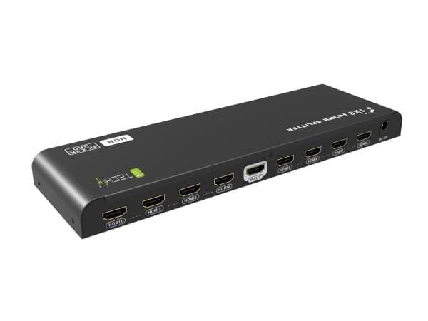 Techly IDATA HDMI2-4K8HDR, HDMI, 8x HDMI, 1 x HDMI, 3840 x 2160 piksler, sortering, 5 m
