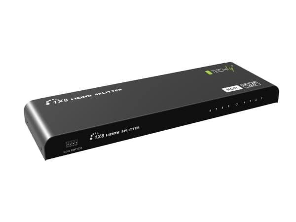 Techly IDATA HDMI2-4K8HDR, HDMI, 8x HDMI, 1 x HDMI, 3840 x 2160 piksler, sortering, 5 m