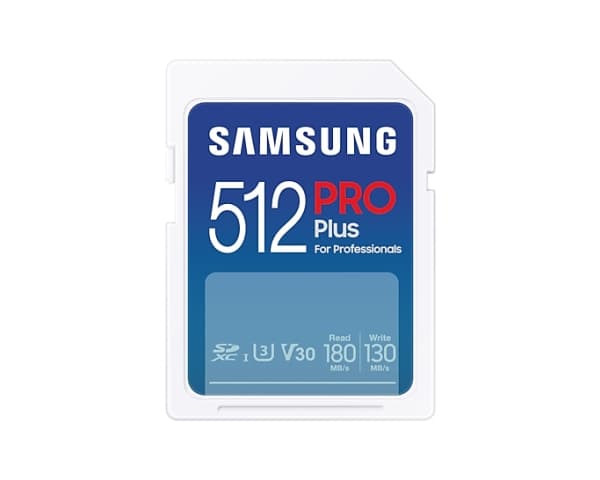 Samsung PRO Plus MB-SD512SB - Flash-minneskort - 512 GB - Video Class V30 / UHS-I U3 / Class10 - SDXC UHS-I - vit