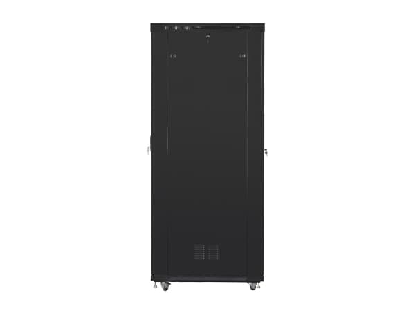 Lanberg FF01 series - Rack skåp - 800 x 1200, platt pack, med glas dörr, V2 - med 8 kylfläktar, LCD-skärm, termostat - fristående, golvstående - svar
