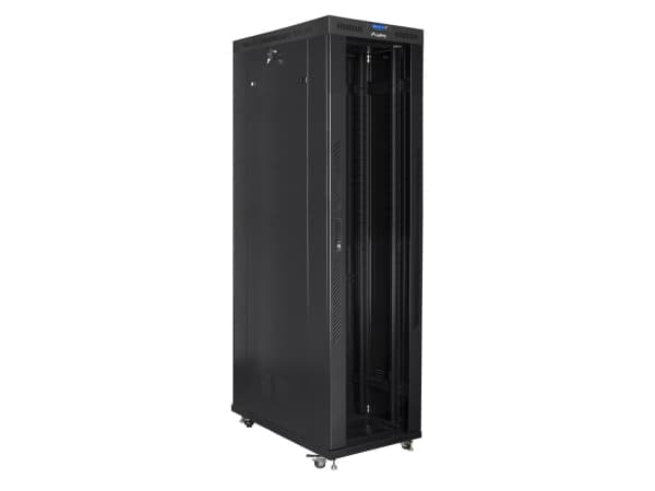 Lanberg FF01 series - Rack skåp - 800 x 1200, platt pack, med glas dörr, V2 - med 8 kylfläktar, LCD-skärm, termostat - fristående, golvstående - svar