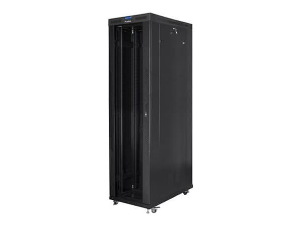 Lanberg FF01 series - Rack skåp - 800 x 1200, platt pack, med glas dörr, V2 - med 8 kylfläktar, LCD-skärm, termostat - fristående, golvstående - svar