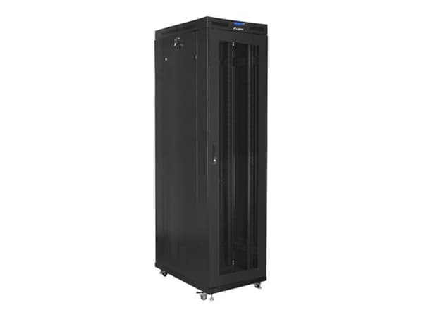 Lanberg - Rack skåp - med skärm - fristående - svart, RAL 9004 - 47U - 19"