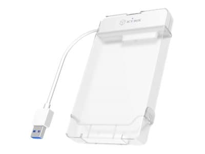 ICY BOX IB-AC703-C - Lagringspakke - 2,5" - SATA 6Gb/s - USB 3.0 - hvit Translucent, Hvit