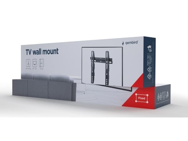 Gembird WM-42F-02 - Monteringssats (väggfäste) - för LCD-display - fast - stål - svart - skärmstorlek: 23"-42"