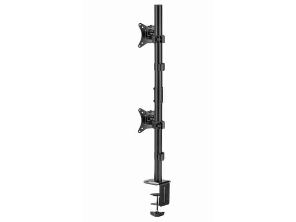 Gembird MA-D2-02 - Monteringssett (skrivebordsmontering, clamp 10-85 mm, grommet mount 10-40 mm) - for 2 skjermer - stål, plastikk - svart - skjermst