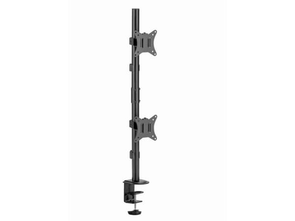 Gembird MA-D2-02 - Monteringssett (skrivebordsmontering, clamp 10-85 mm, grommet mount 10-40 mm) - for 2 skjermer - stål, plastikk - svart - skjermst