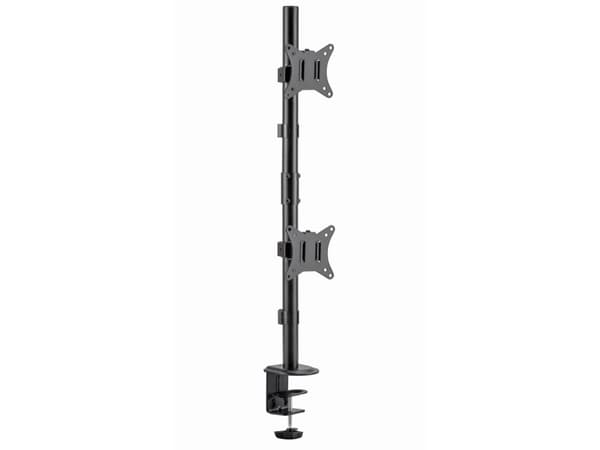 Gembird MA-D2-02 - Monteringssett (skrivebordsmontering, clamp 10-85 mm, grommet mount 10-40 mm) - for 2 skjermer - stål, plastikk - svart - skjermst