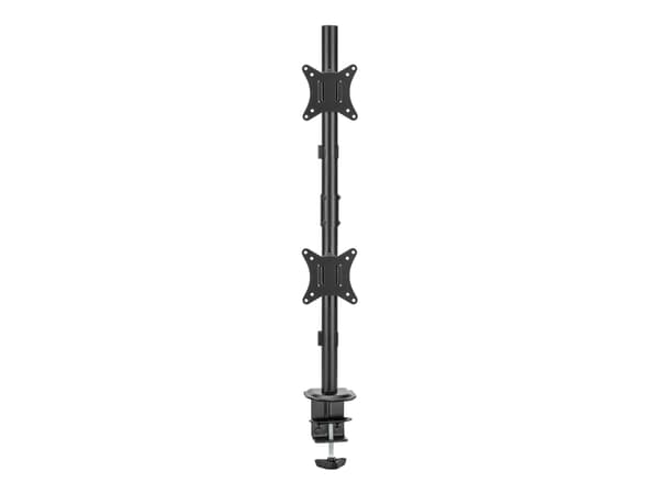 Gembird MA-D2-02 - Monteringssett (skrivebordsmontering, clamp 10-85 mm, grommet mount 10-40 mm) - for 2 skjermer - stål, plastikk - svart - skjermst