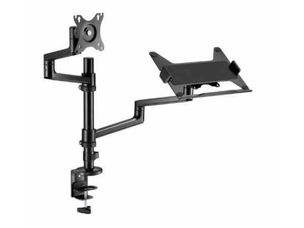 Gembird MA-DA-04 - Monteringssats (arm för bordsmontering, anteckningsboksfack) - justerbar arm - för bildskärm/bärbar dator - aluminium, stål, plast