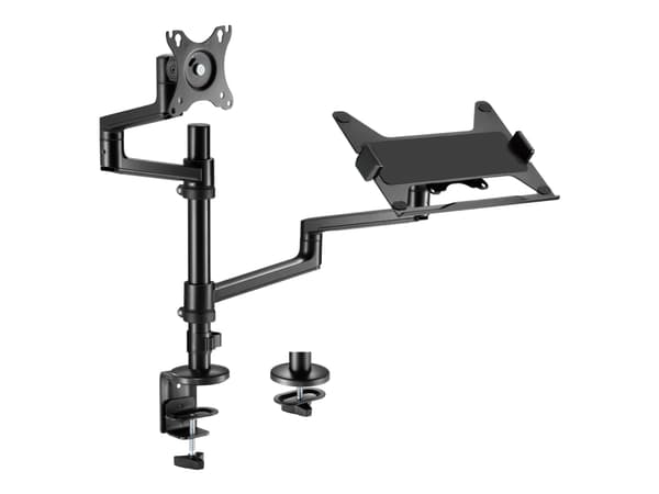 Gembird MA-DA-04 - Monteringssats (arm för bordsmontering, anteckningsboksfack) - justerbar arm - för bildskärm/bärbar dator - aluminium, stål, plast