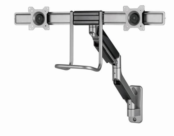 Gembird MA-WA2-02 - Monteringssett (2 VESA-adaptere, justerbar monitorarm) - justerbar arm - for 2 LCD/plasma-paneler - up to 8 kg - aluminium, stål,