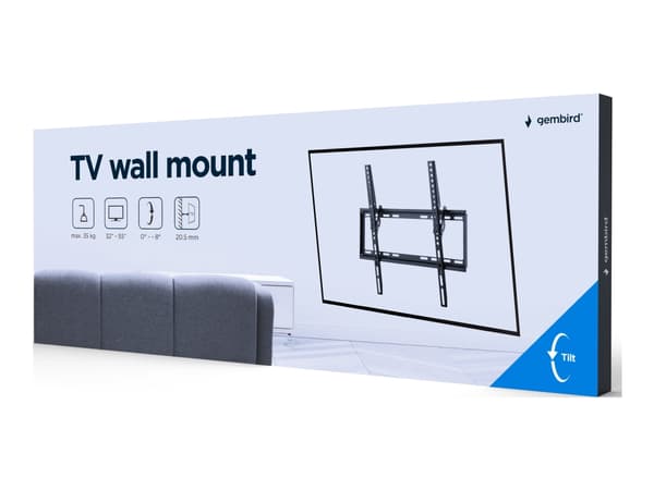 Gembird WM-55T-03 - Monteringssats (väggfäste) - Rotera & Luta - för LCD-TV - stål - skärmstorlek: 26"-55" - monteringsgränssnitt: upp till 400 x 400