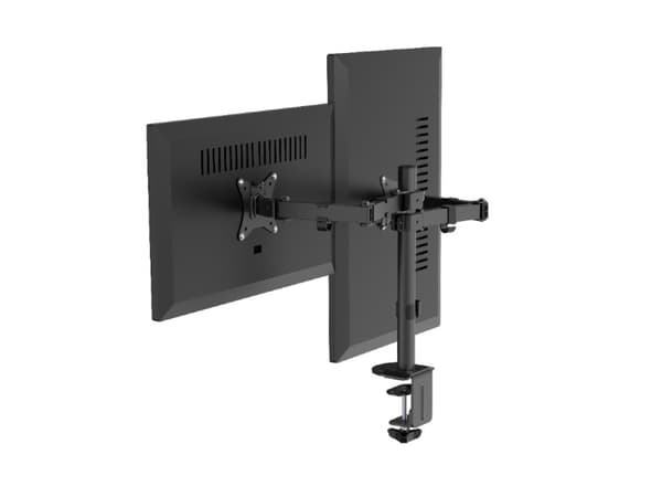 Gembird MA-D2-03 - Monteringssett (dual arm monitor mount) - justerbar - for 2 LCD-skjermer - stål, plastikk - svart - skjermstørrelse: 17"-32" - skr