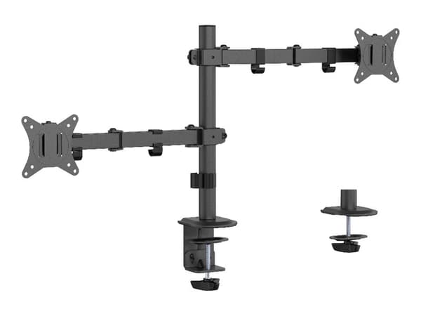 Gembird MA-D2-03 - Monteringssett (dual arm monitor mount) - justerbar - for 2 LCD-skjermer - stål, plastikk - svart - skjermstørrelse: 17"-32" - skr Sort