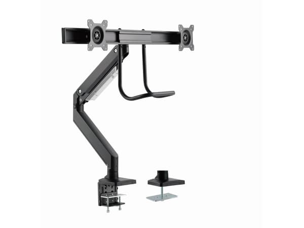 Gembird MA-DA2-04 - Monteringssett (bordmonteringsarm) - justerbar arm - for 2 LCD/plasma-paneler - stål, aluminium, plastikk - svart - skjermstørrel