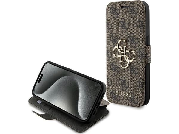 Guess 4G Metal Logo kotelo iPhone 15 Pro Max - ruskea