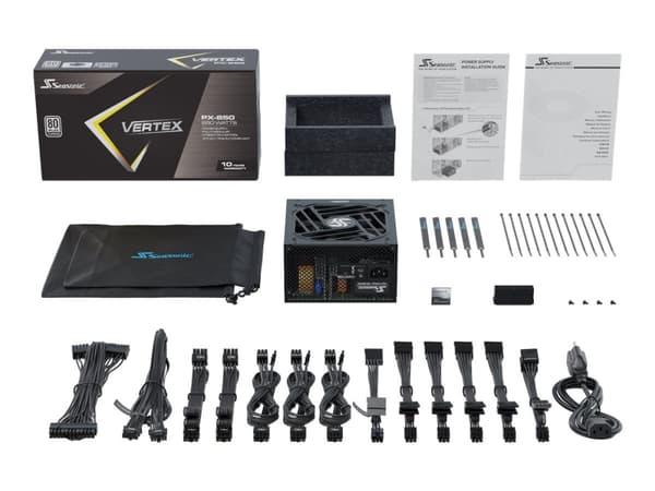 Seasonic VERTEX PX-850 - Strømforsyning (intern) - ATX12V - 80 PLUS Platinum - AC 100-240 V - 850 watt Sort