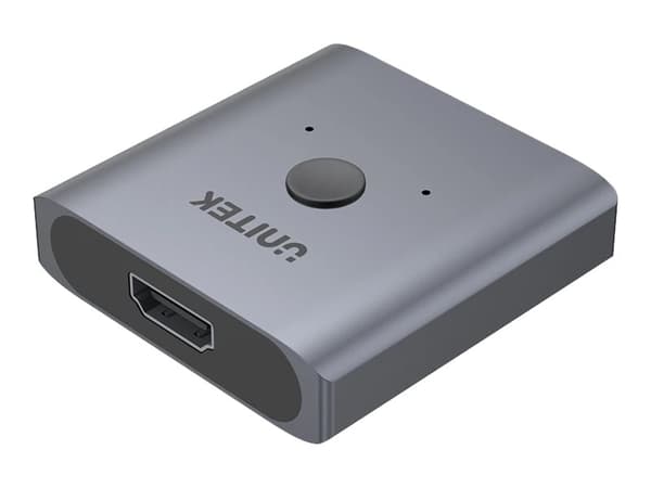 UNITEK V1127A, HDMI, 2x HDMI, 3840 x 2160 pixlar, Grå, Gjuten aluminium, 4K Ultra HD