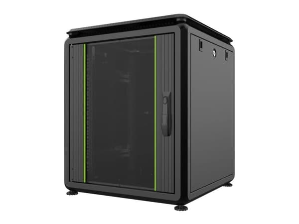 Lanview by Logon - Rack skap - 600 x 600 mm, data line - free-standing - svart, RAL 9005 - 12U - 19"