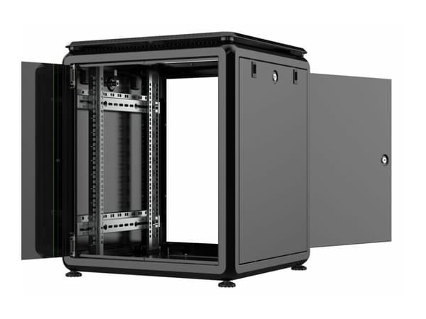Lanview by Logon - Rack skap - 600 x 600 mm, data line - free-standing - svart, RAL 9005 - 12U - 19"