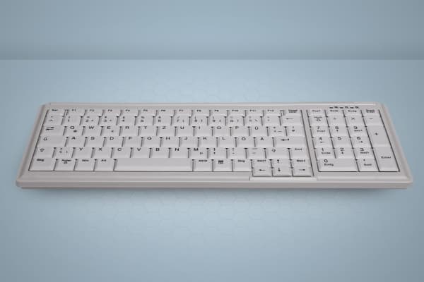 Active Key AK-7000 - Tangentbord - USB - tysk - ljusgrå