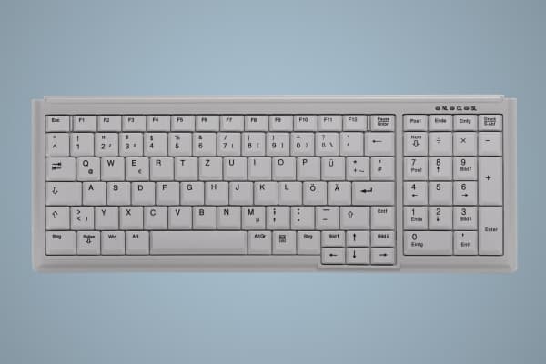 Active Key AK-7000 - Tangentbord - USB - tysk - ljusgrå