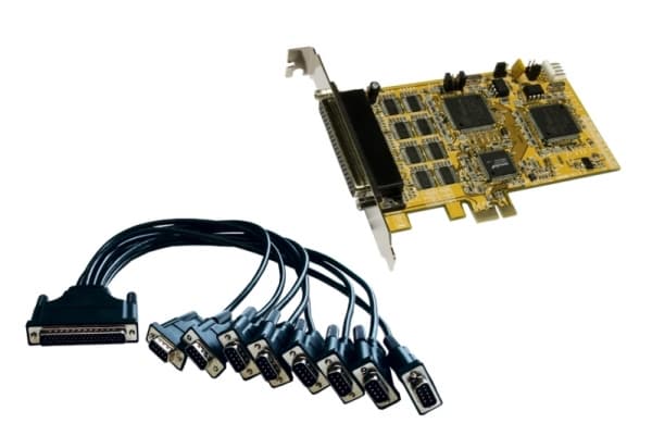 EXSYS EX-44098-2, PlayStation Network, Seriell, RS-232, 8 x 9 Pin D-SUB, Grå, Gult, WHQL FCC, CE Gult