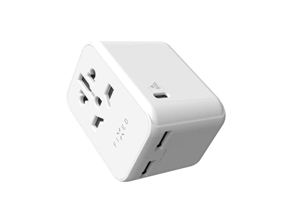 Kiinnitetty Kiinnitetty | Voyager World Adapter | FIXCT30-1C2A-WH | USB-A/USB-C | Matkasovittimet | Matkasovittimet