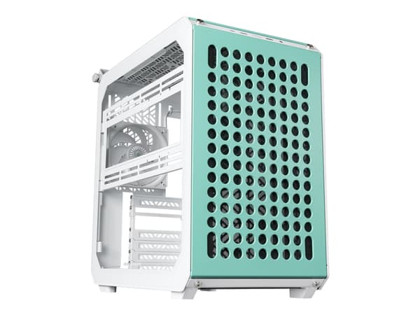 Cooler Master Qube 500 FLATPACK - Macaron Edition - mid tower - utökad ATX - genomskinlig sidopanel (härdat glas) - ingen strömförsörjning (ATX / SFX Gräddfärgad, Mintfärgad, Rosa