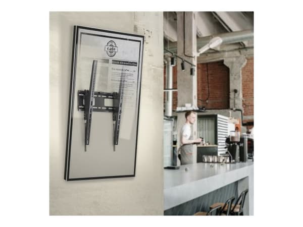 DELTACO - Monteringssett (veggmontering) - tippbar - for LCD-display / bøyd LCD-display - vertical - svart - skjermstørrelse: 37"-75"