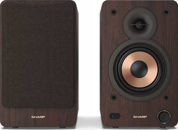 Sharp CP-SS30 - Høyttalere - 2.0-kanal - bokhylle - trådløs - Bluetooth - USB - 60 watt (Total) - brun