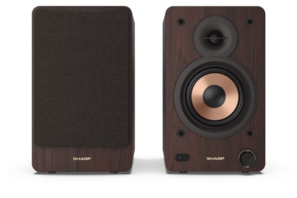 Sharp CP-SS30 - Høyttalere - 2.0-kanal - bokhylle - trådløs - Bluetooth - USB - 60 watt (Total) - brun