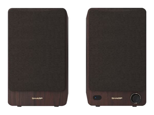Sharp CP-SS30 - Høyttalere - 2.0-kanal - bokhylle - trådløs - Bluetooth - USB - 60 watt (Total) - brun