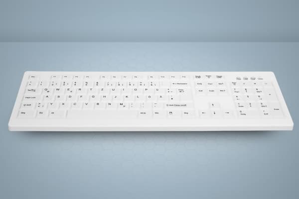 Active Key AK-C8100FA-UVS-W/GE, Full-size (100%), Wired, USB, Membrane, QWERTY, White