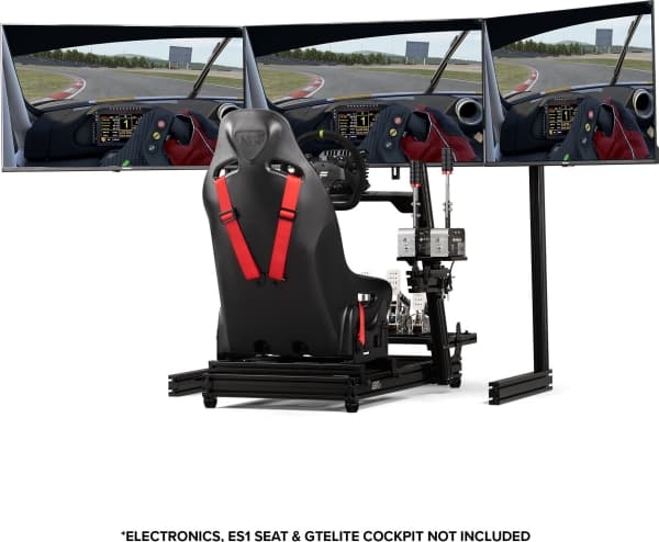 Next Level Racing Elite - Stativ - for 3 skjermer - anodisert ekstrudert aluminium, pulverbelagt karbonstål - svart - skjermstørrelse: 21"-43" - frit