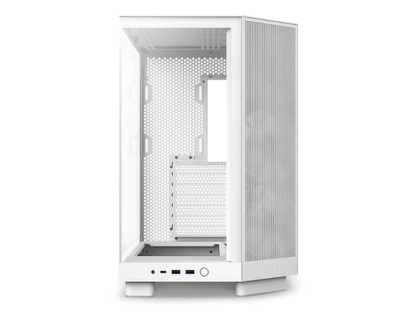 NZXT H series H6 Flow RGB - Mid tower - ATX - sidepanel med vindu (herdet glass) - ingen strømforsyning - matt hvit - USB/lyd