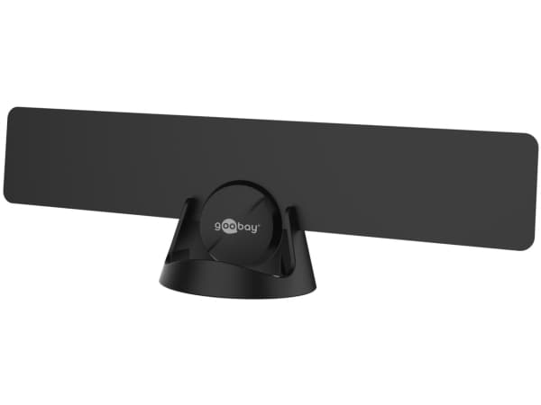 Wentronic Goobay Ultra-flat Full HD DVB-T innendørsantenne, inkludert LTE/4G-filter, svart - for mottak av DVB-T/DVB-T2 HD med 30 dB forsterkning (67