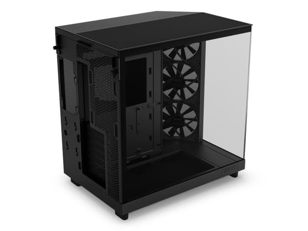 NZXT H series H6 Flow - Mid tower - ATX - genomskinlig sidopanel (härdat glas) - ingen strömförsörjning - mattsvart - USB/ljud
