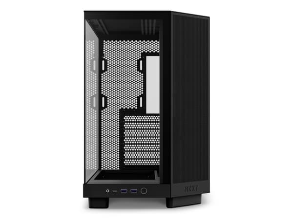 NZXT H series H6 Flow - Mid tower - ATX - genomskinlig sidopanel (härdat glas) - ingen strömförsörjning - mattsvart - USB/ljud